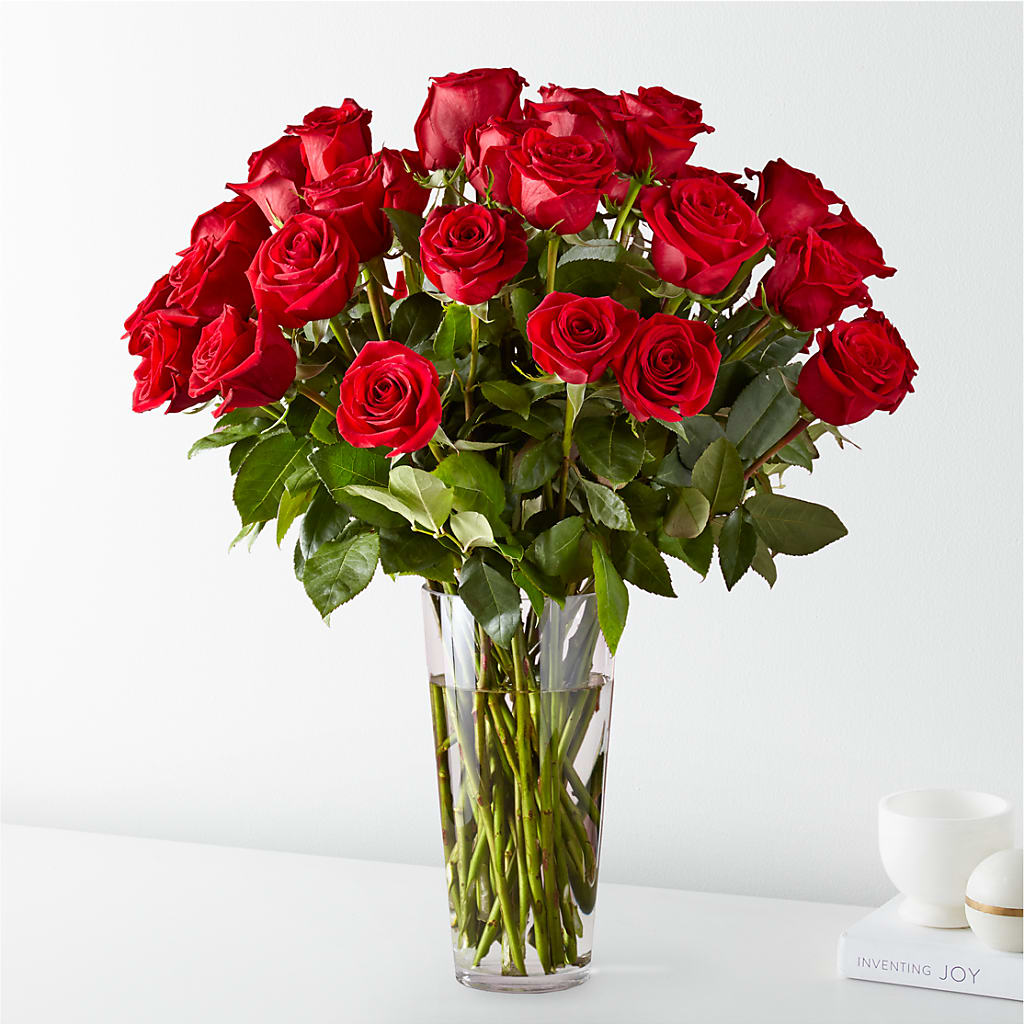 Long Stem Red Rose Bouquet flower arrangement by Honeybee Floral