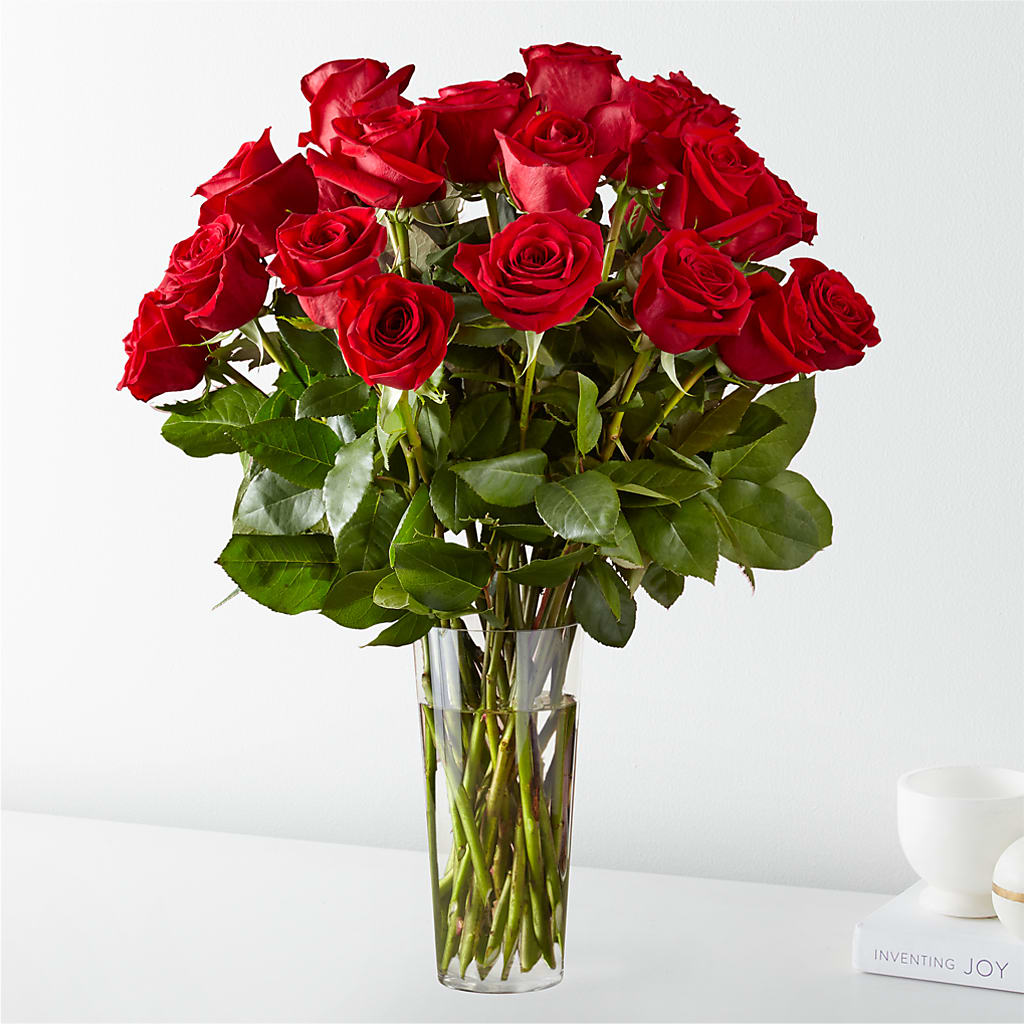 Long Stem Red Rose Bouquet flower arrangement by Honeybee Floral