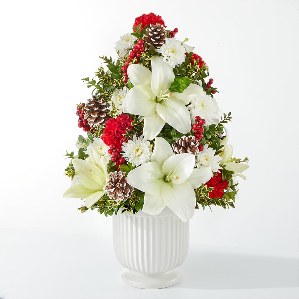 Festive Moments Tree flower arrangement by Honeybee Floral