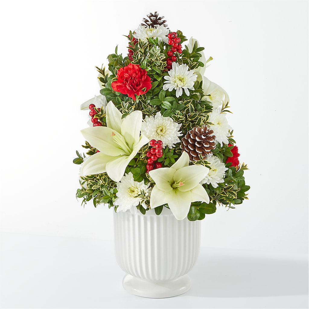 Festive Moments Tree flower arrangement by Honeybee Floral