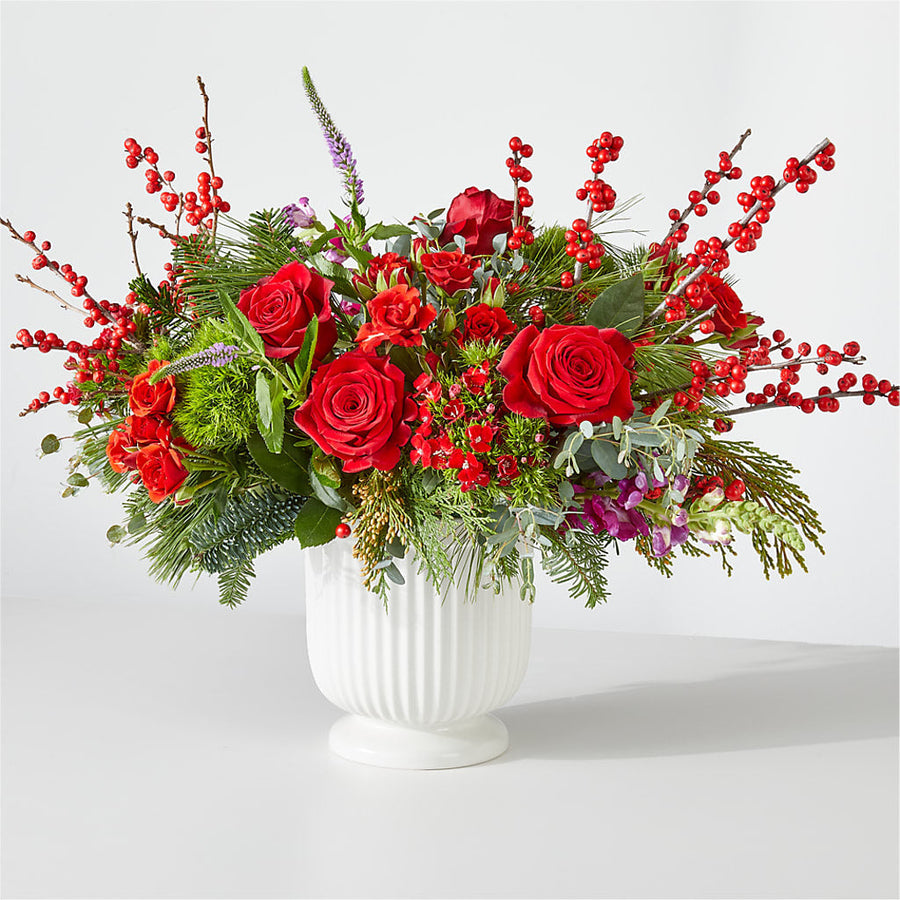 Big Red Bow Bouquet flower arrangement by Honeybee Floral