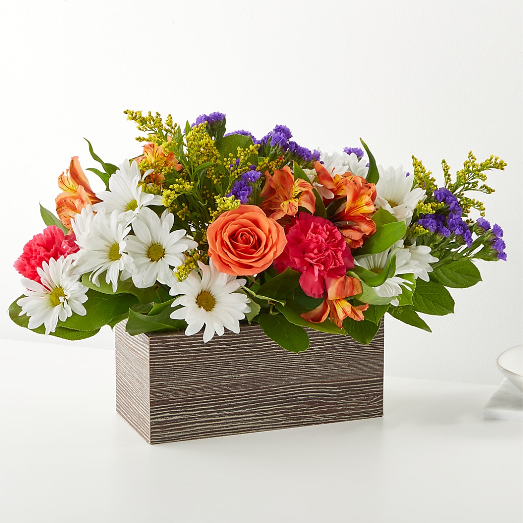 Oopsie Daisy Box Bouquet flower arrangement by Honeybee Floral