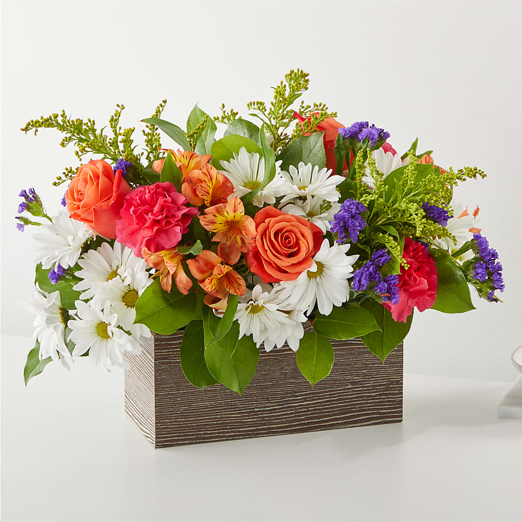 Oopsie Daisy Box Bouquet flower arrangement by Honeybee Floral