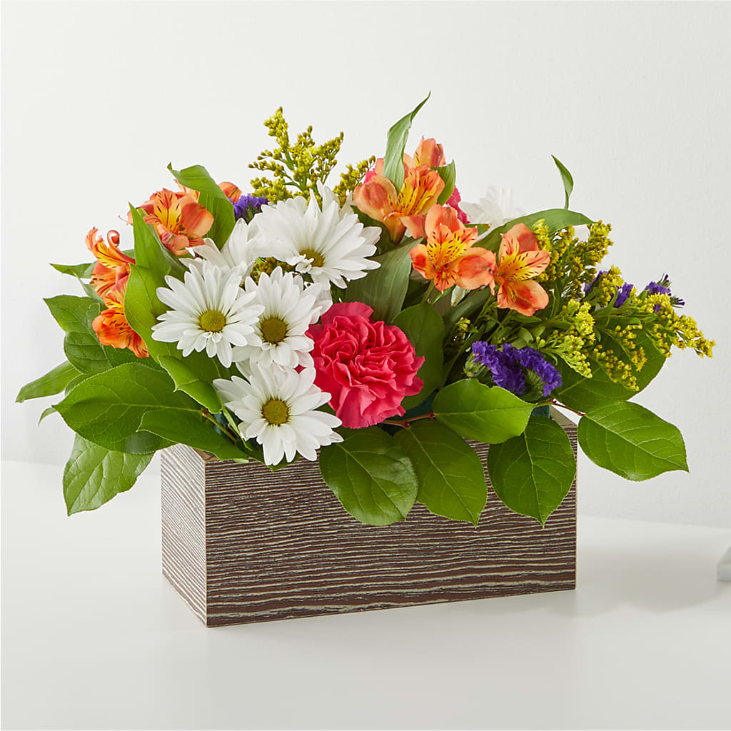 Oopsie Daisy Box Bouquet flower arrangement by Honeybee Floral