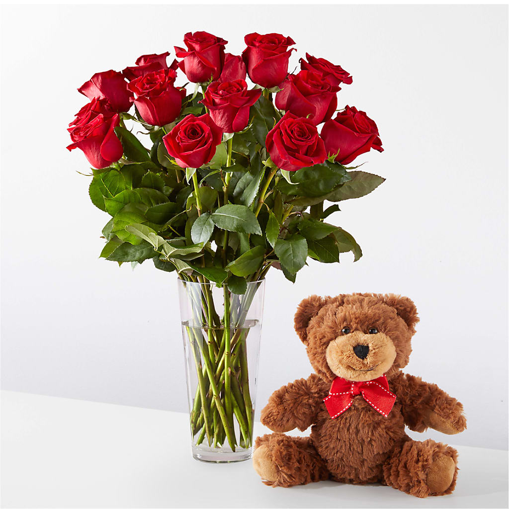 Romantic Long Stem Red Rose Bouquet Bundles flower arrangement by Honeybee Floral