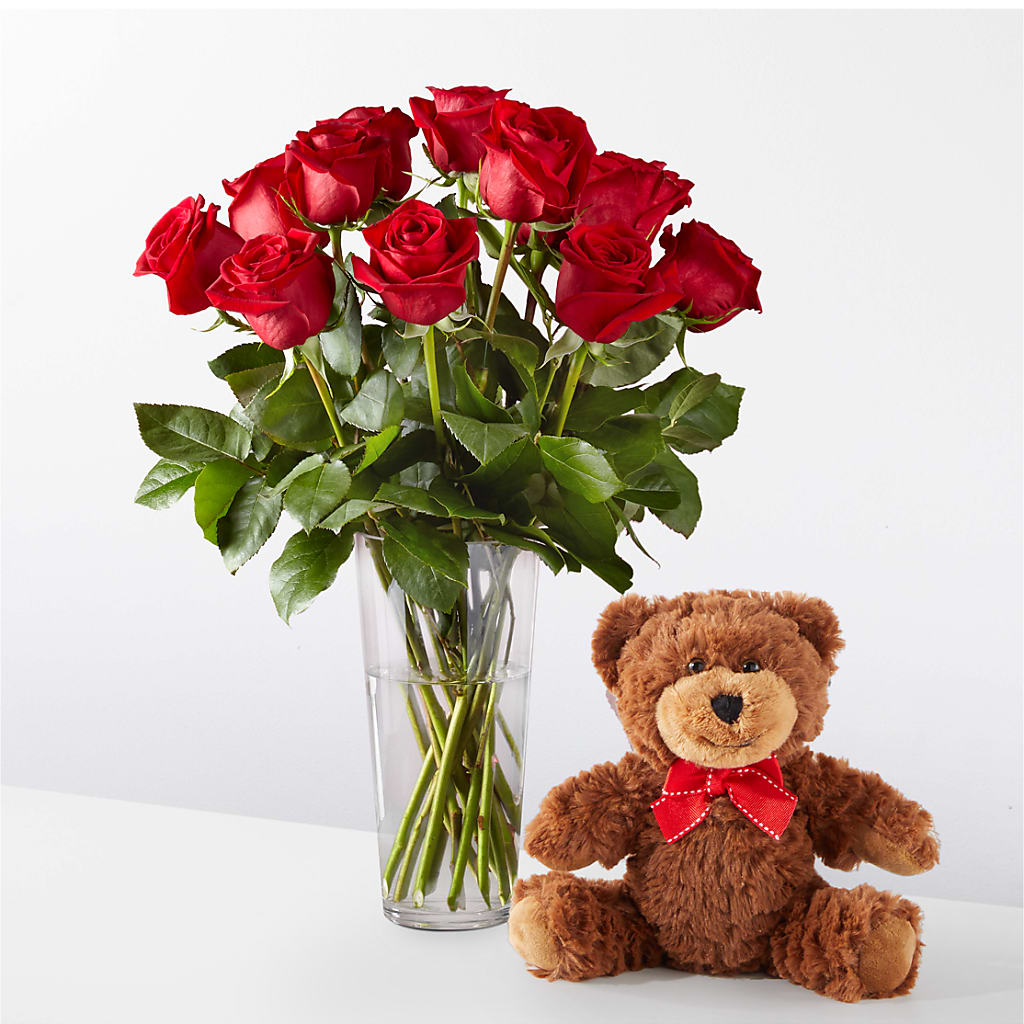 Romantic Long Stem Red Rose Bouquet Bundles flower arrangement by Honeybee Floral