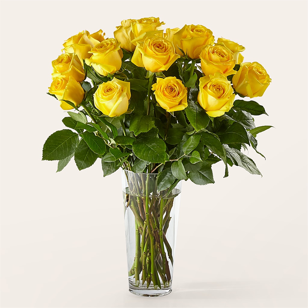 Long Stem Yellow Rose Bouquet flower arrangement by Honeybee Floral