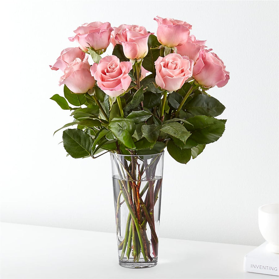 Long Stem Pink Rose Bouquet flower arrangement by Honeybee Floral