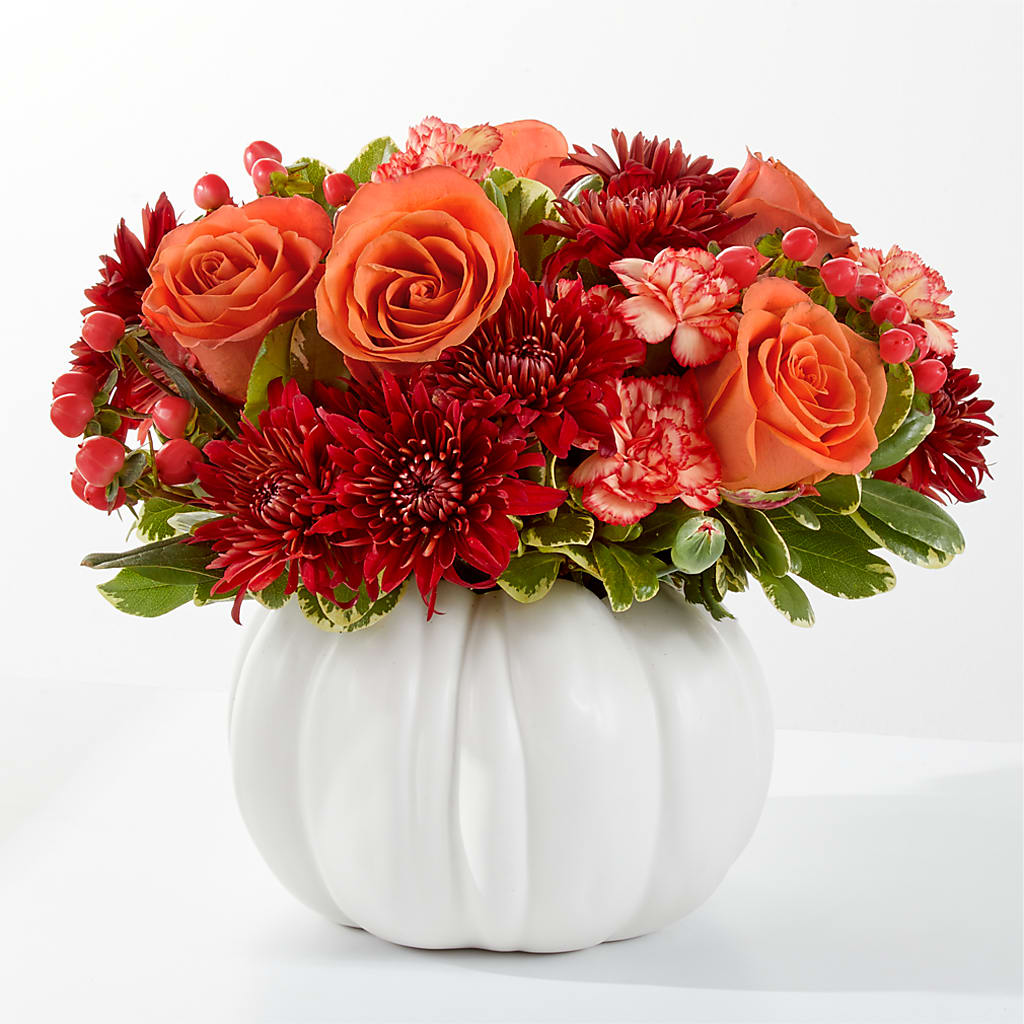 Autumn Air Pumpkin Bouquet flower arrangement by Honeybee Floral