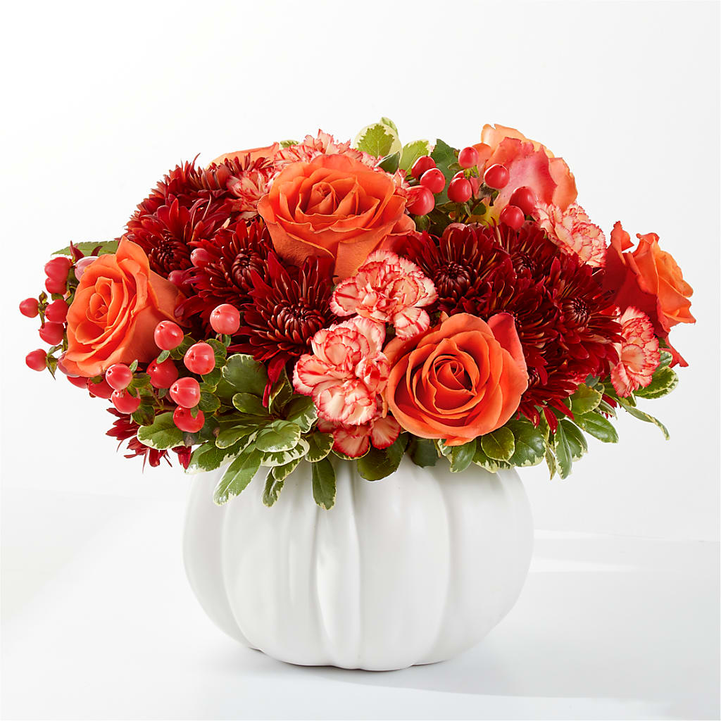 Autumn Air Pumpkin Bouquet flower arrangement by Honeybee Floral