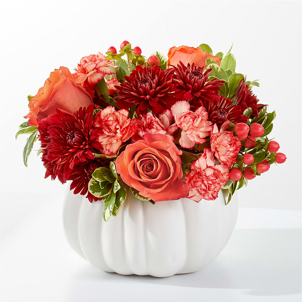 Autumn Air Pumpkin Bouquet flower arrangement by Honeybee Floral
