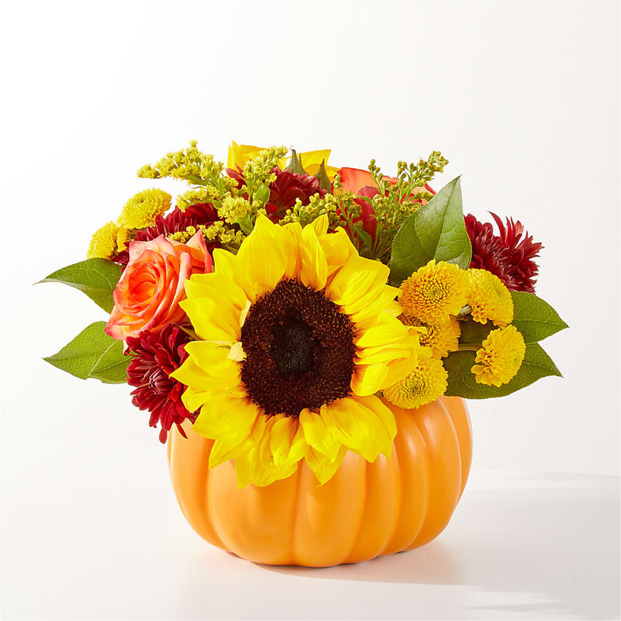 Golden Gourd Pumpkin Bouquet flower arrangement by Honeybee Floral
