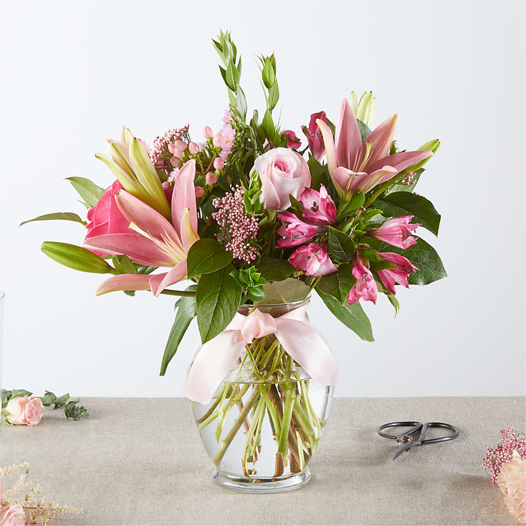 Pink Ribbon - A Honeybee Original flower arrangement by Honeybee Floral