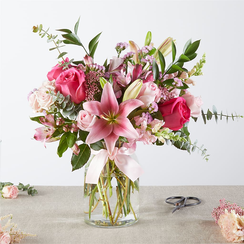 Pink Ribbon - A Honeybee Original flower arrangement by Honeybee Floral