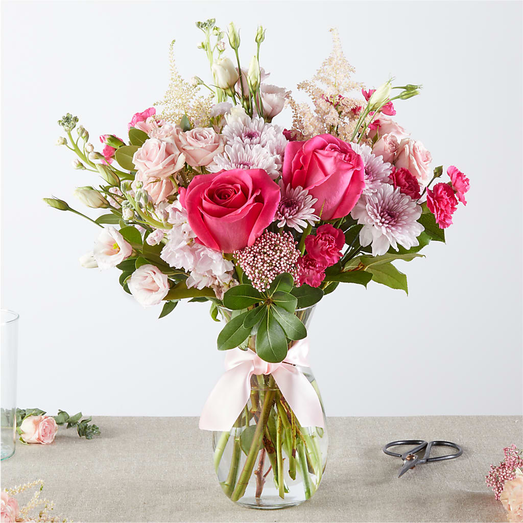 Pink Ribbon - A Honeybee Original flower arrangement by Honeybee Floral