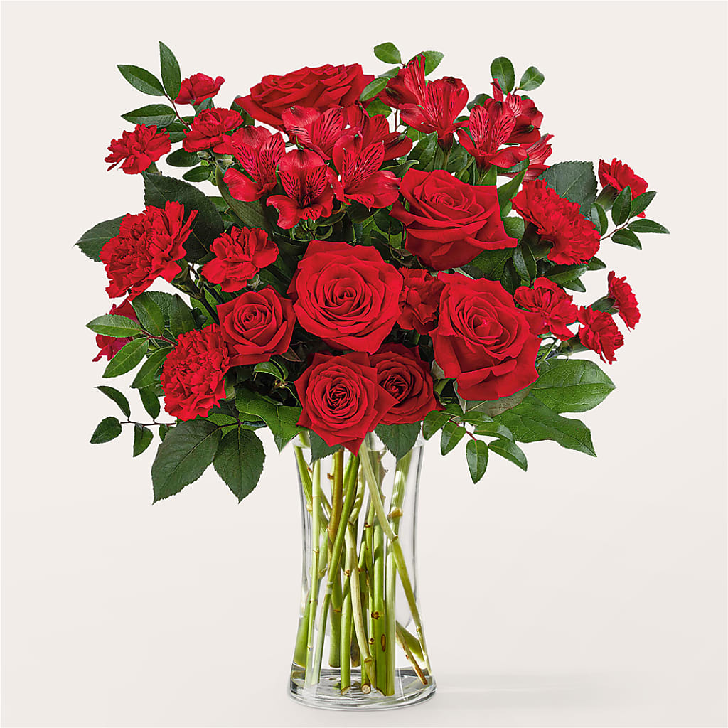 Brilliant Ruby Bouquet flower arrangement by Honeybee Floral