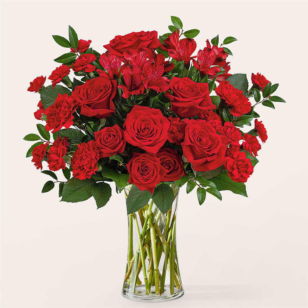 Brilliant Ruby Bouquet flower arrangement by Honeybee Floral