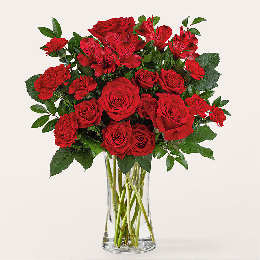 Brilliant Ruby Bouquet flower arrangement by Honeybee Floral