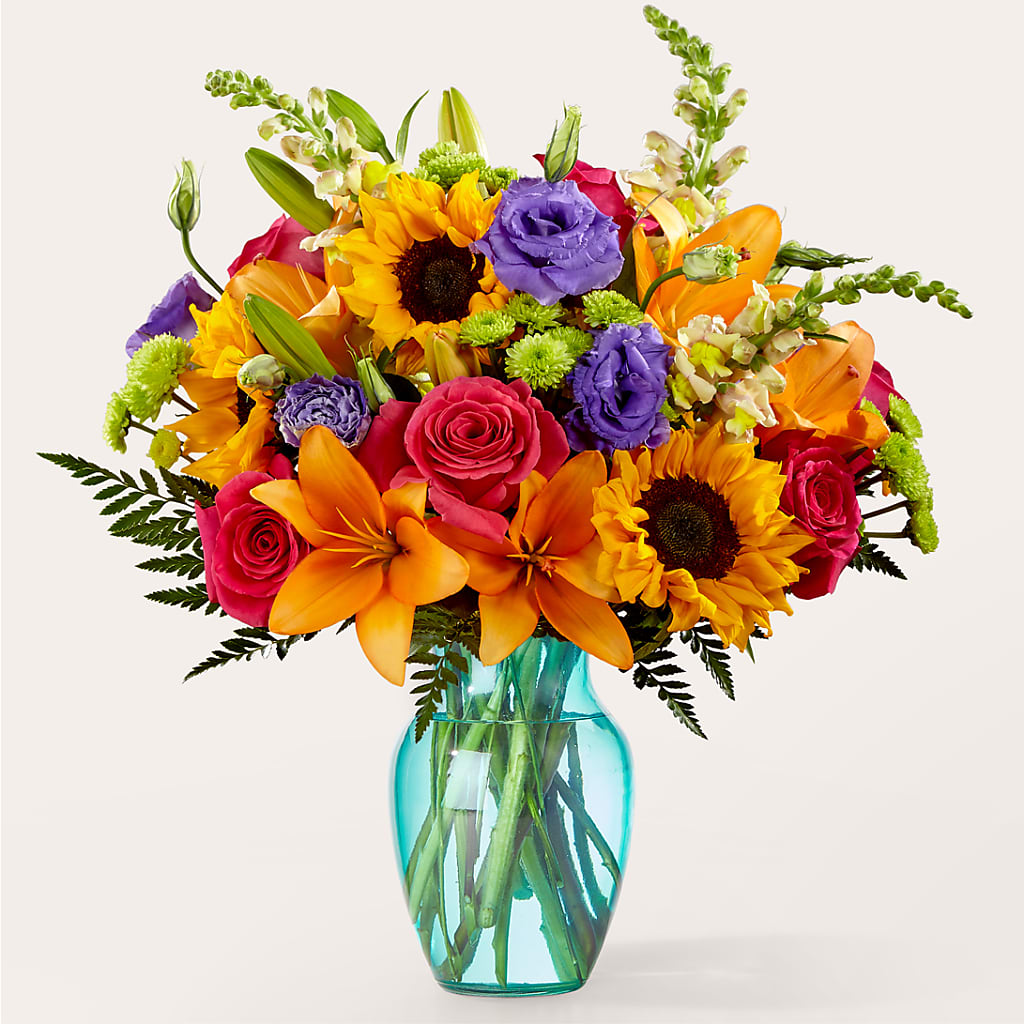 Double Rainbow Bouquet flower arrangement by Honeybee Floral