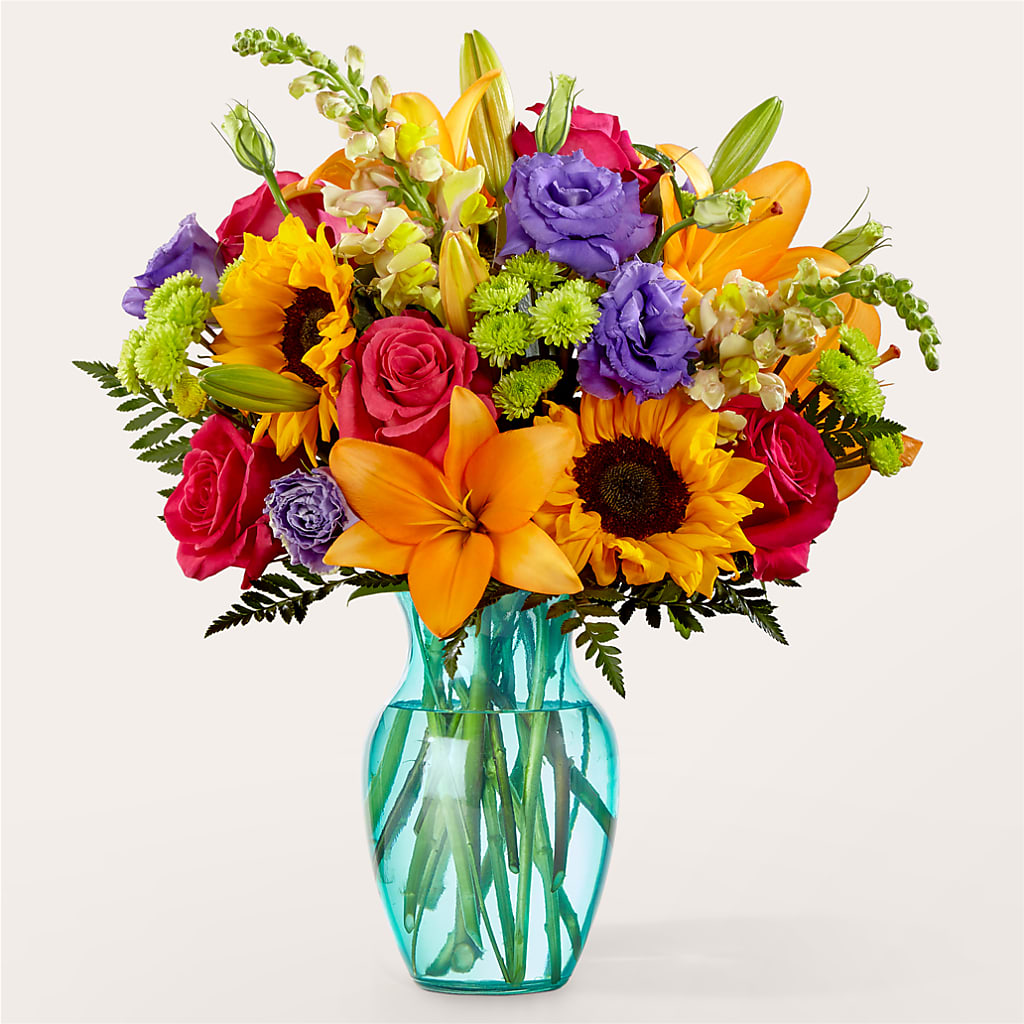 Double Rainbow Bouquet flower arrangement by Honeybee Floral