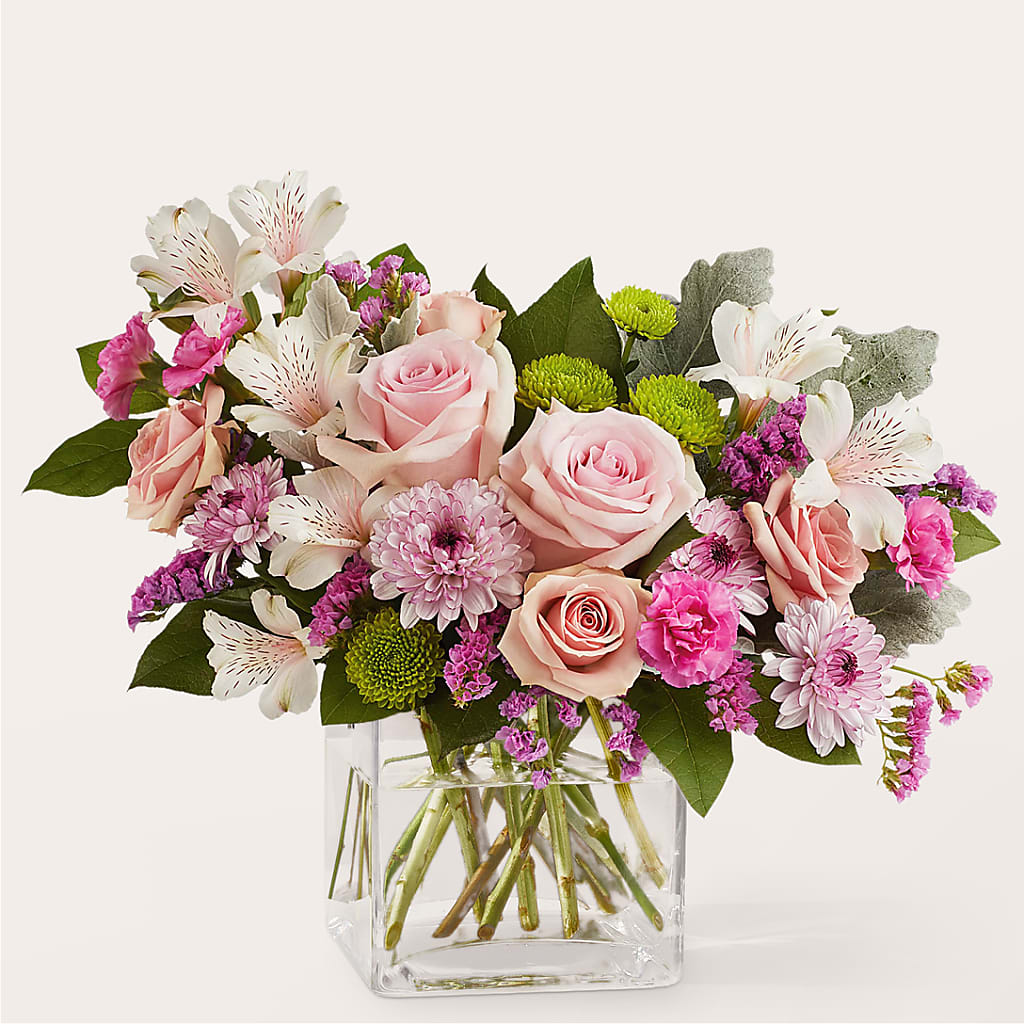 Pink Suede Bouquet flower arrangement by Honeybee Floral