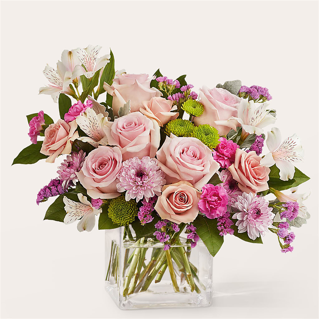Pink Suede Bouquet flower arrangement by Honeybee Floral