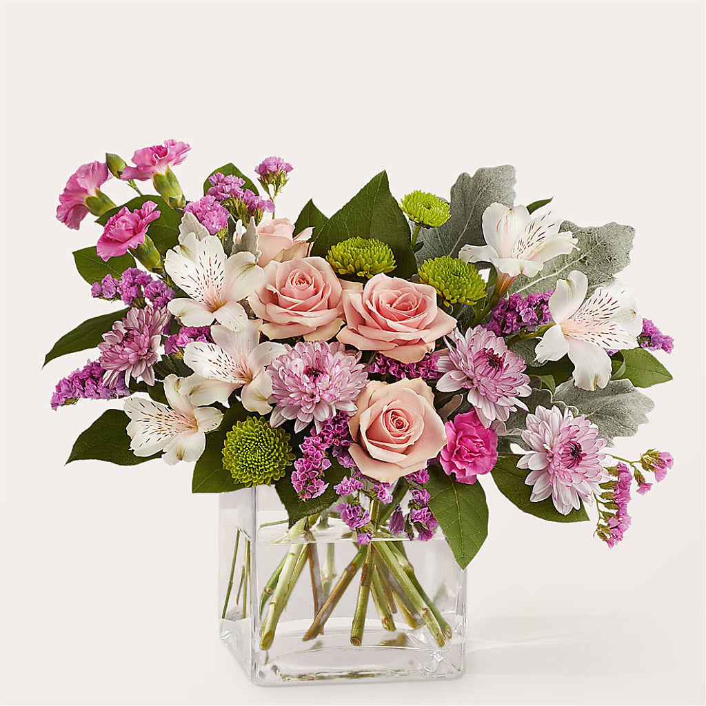 Pink Suede Bouquet flower arrangement by Honeybee Floral