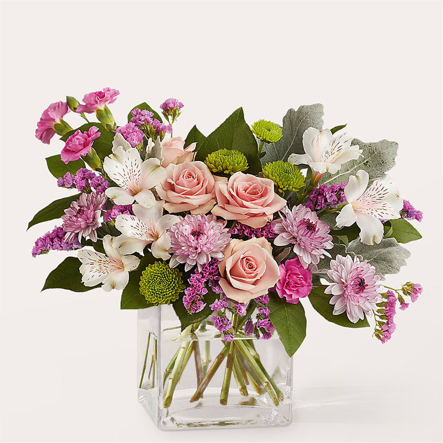 Pink Suede Bouquet flower arrangement by Honeybee Floral