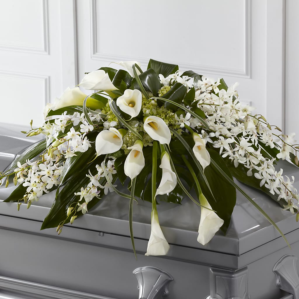 Angel Wings Casket Spray flower arrangement by Honeybee Floral