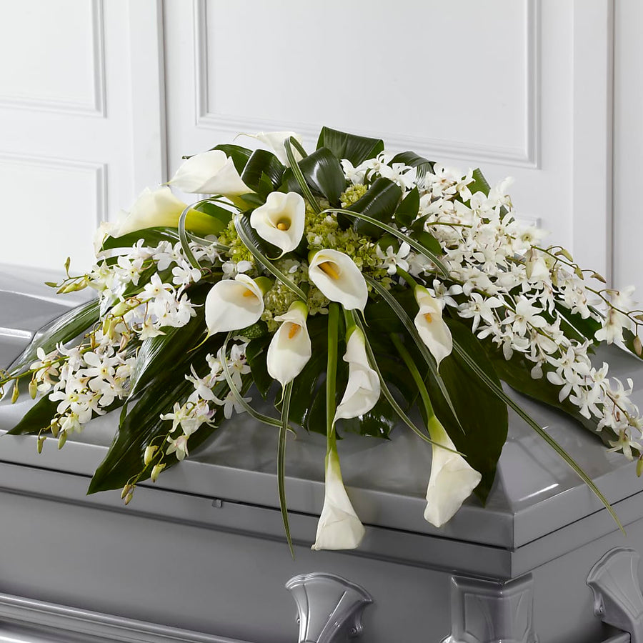 Angel Wings Casket Spray flower arrangement by Honeybee Floral