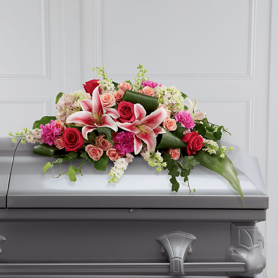 Splendid Grace Casket Spray flower arrangement by Honeybee Floral
