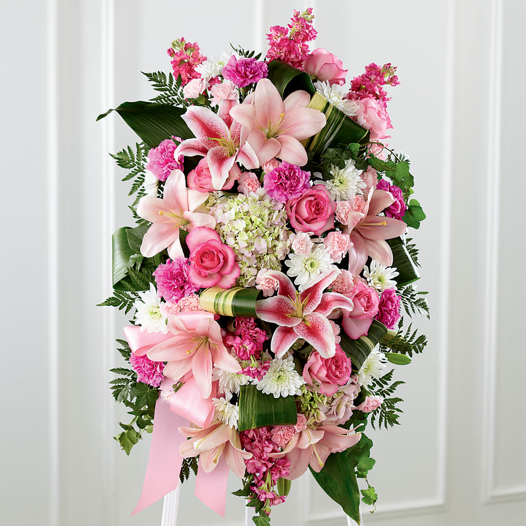 Comforting Standing Spray flower arrangement by Honeybee Floral
