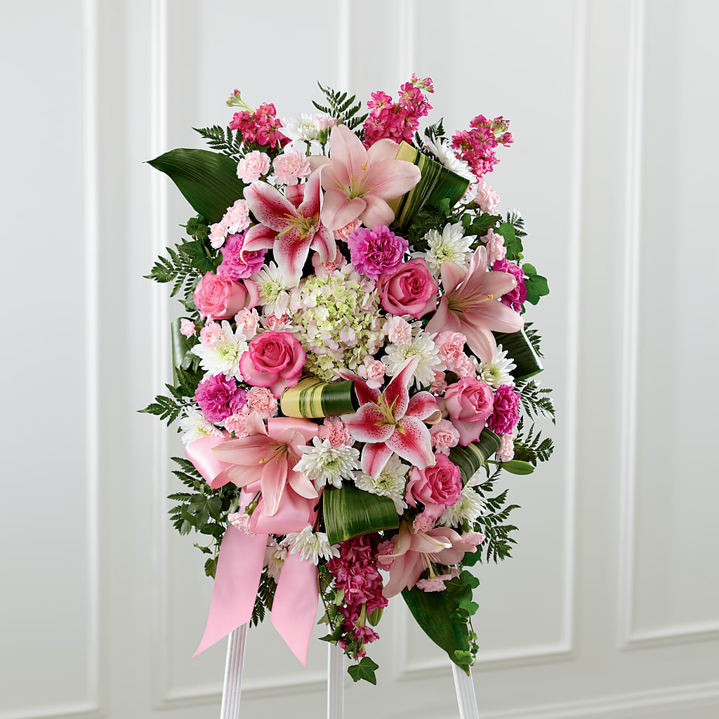 Comforting Standing Spray flower arrangement by Honeybee Floral