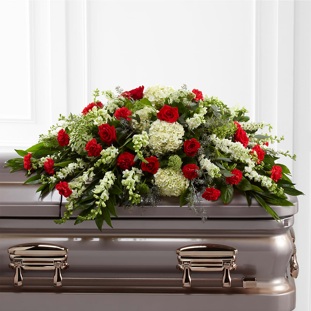 Sincerity Casket Spray flower arrangement by Honeybee Floral