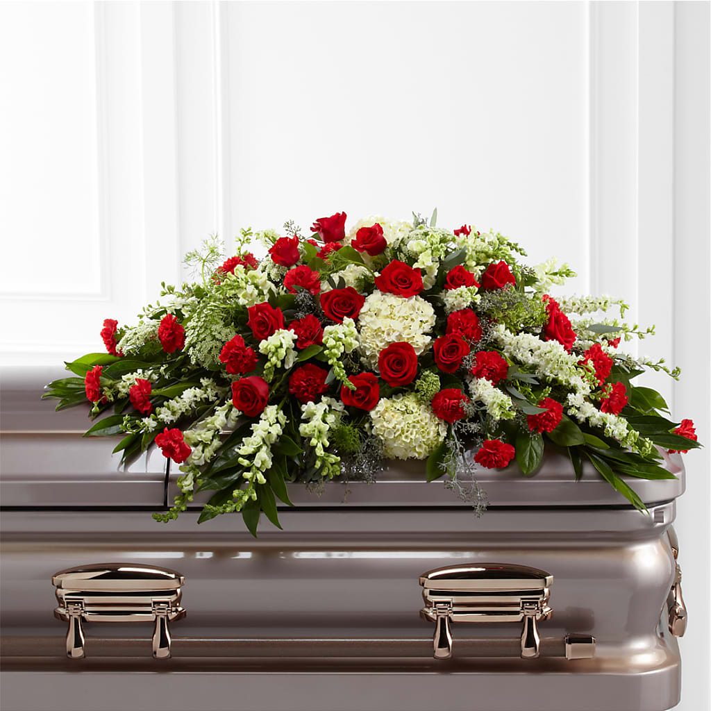 Sincerity Casket Spray flower arrangement by Honeybee Floral