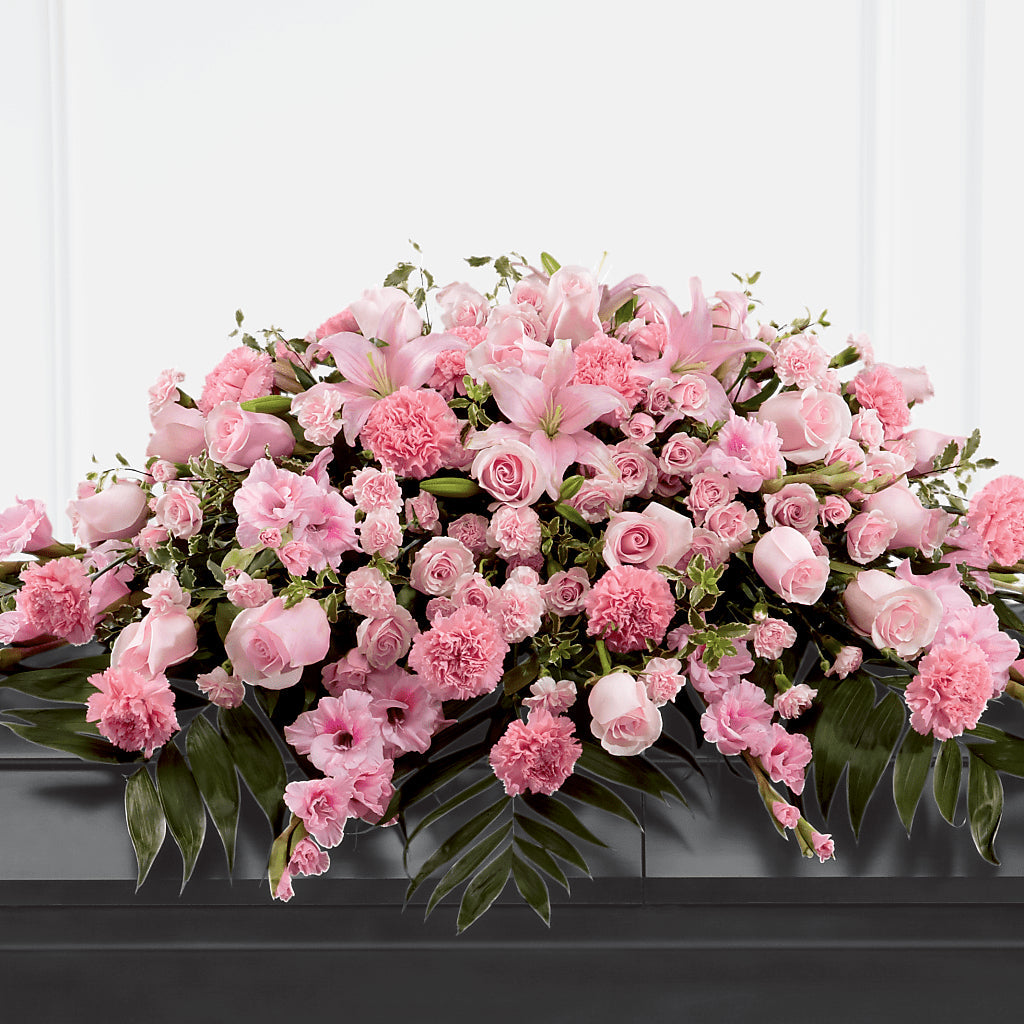 Garden of Comfort Casket Spray (Standard) flower arrangement by Honeybee Floral