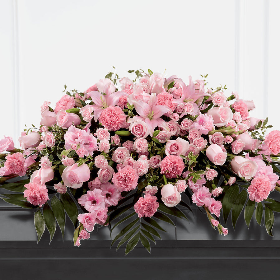Garden of Comfort Casket Spray (Standard) flower arrangement by Honeybee Floral