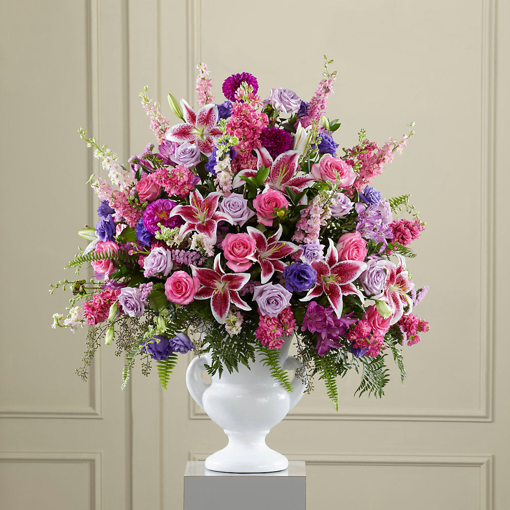 Peaceful Tribute Arrangement flower arrangement by Honeybee Floral