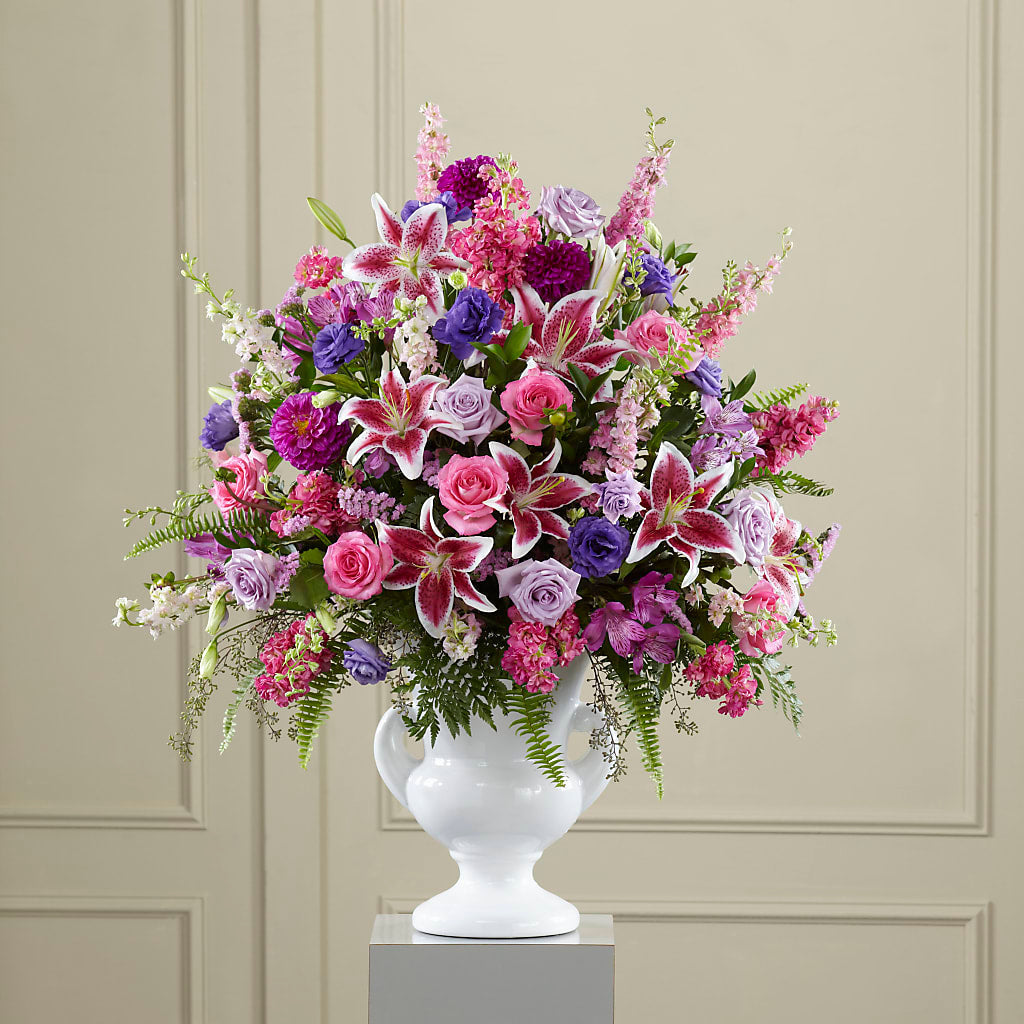 Peaceful Tribute Arrangement flower arrangement by Honeybee Floral