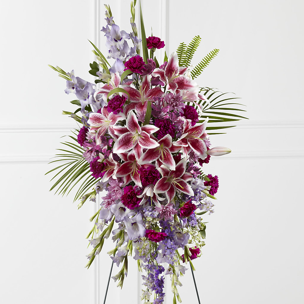 Tender Touch Standing Spray flower arrangement by Honeybee Floral