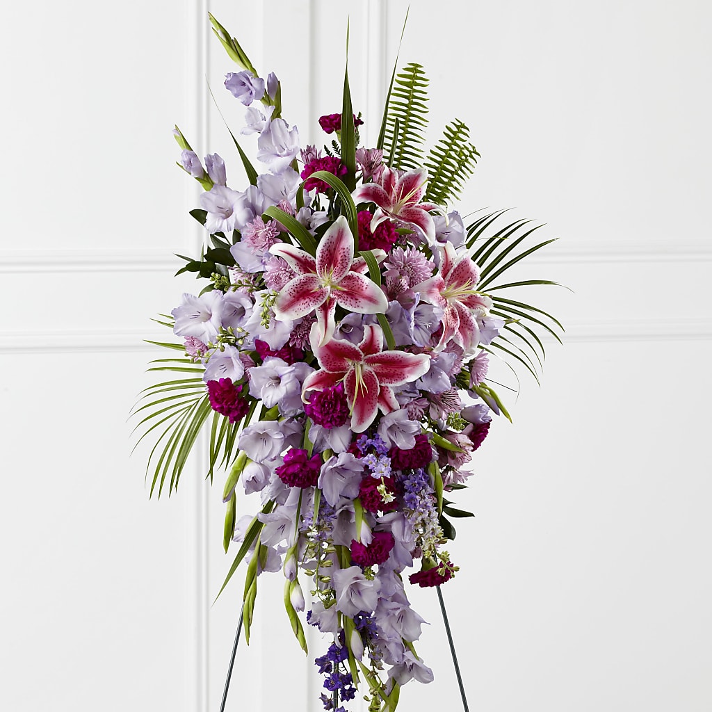 Tender Touch Standing Spray flower arrangement by Honeybee Floral