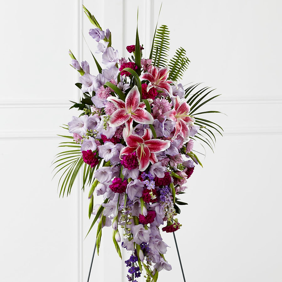 Tender Touch Standing Spray flower arrangement by Honeybee Floral