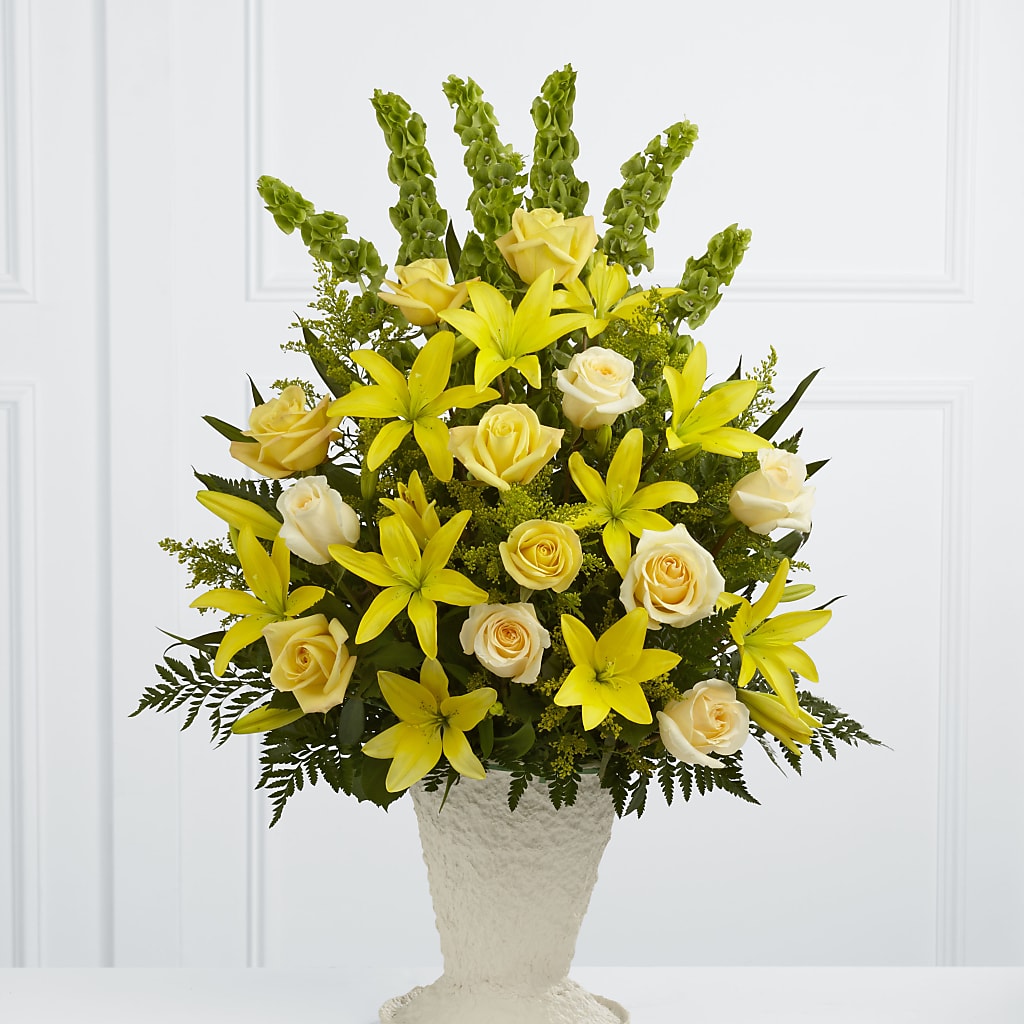 Golden Memories Arrangement flower arrangement by Honeybee Floral