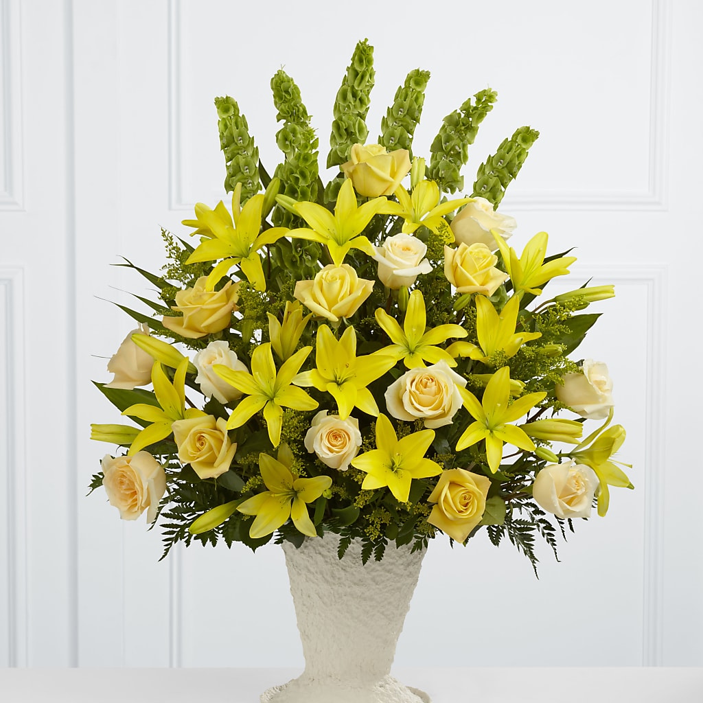Golden Memories Arrangement flower arrangement by Honeybee Floral