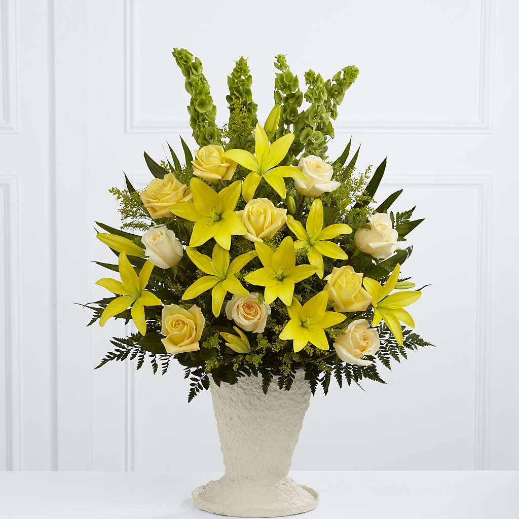 Golden Memories Arrangement flower arrangement by Honeybee Floral