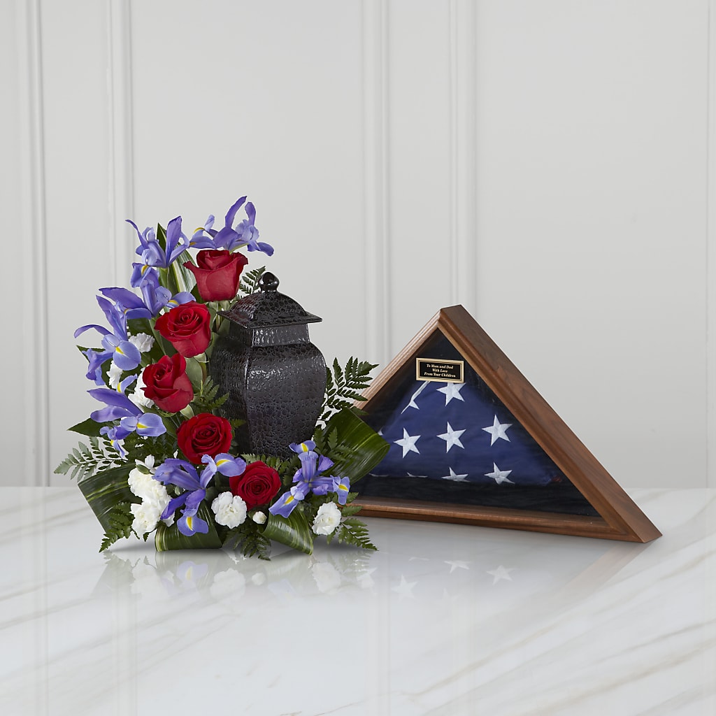 Patriotic Tribute Arrangement flower arrangement by Honeybee Floral