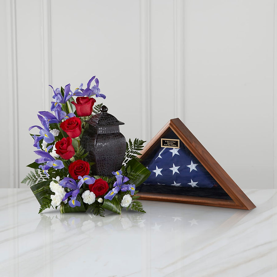 Patriotic Tribute Arrangement flower arrangement by Honeybee Floral