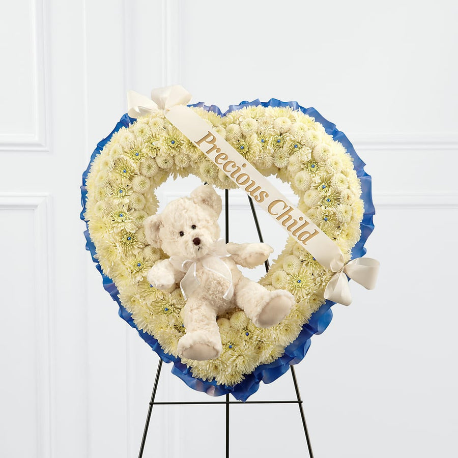 Precious Child Standing Heart flower arrangement by Honeybee Floral