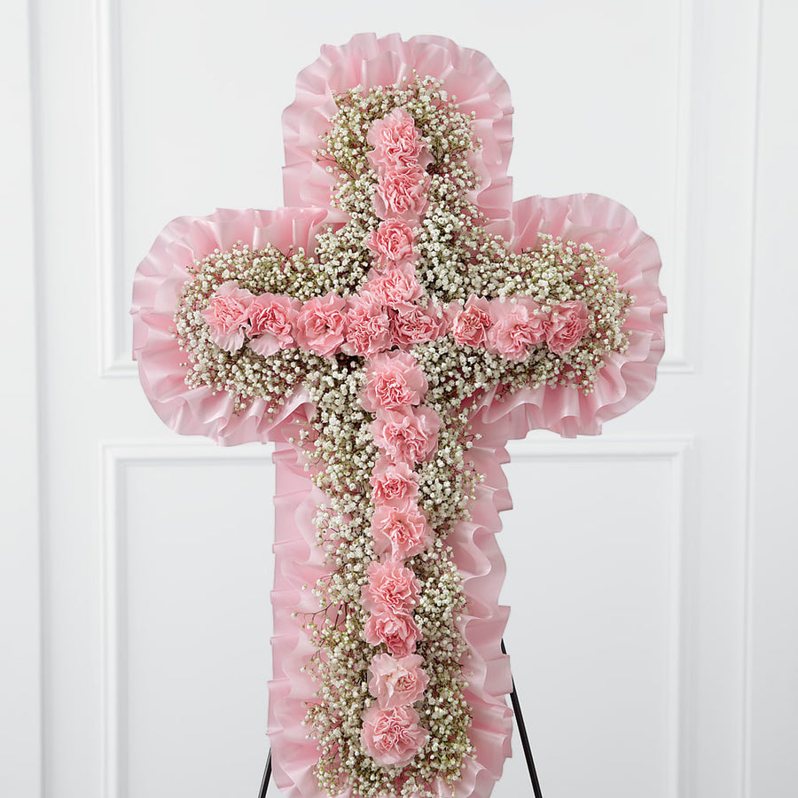 Angel's Cross Easel flower arrangement by Honeybee Floral