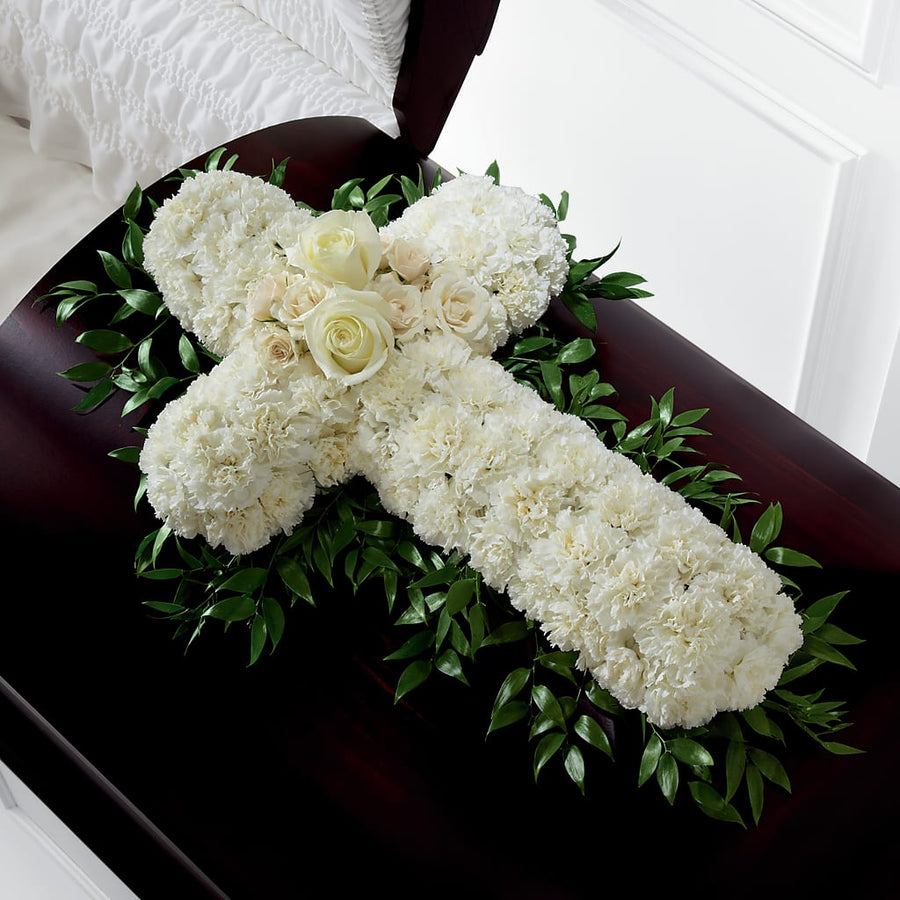 Peaceful Memories Casket Spray (Standard) flower arrangement by Honeybee Floral